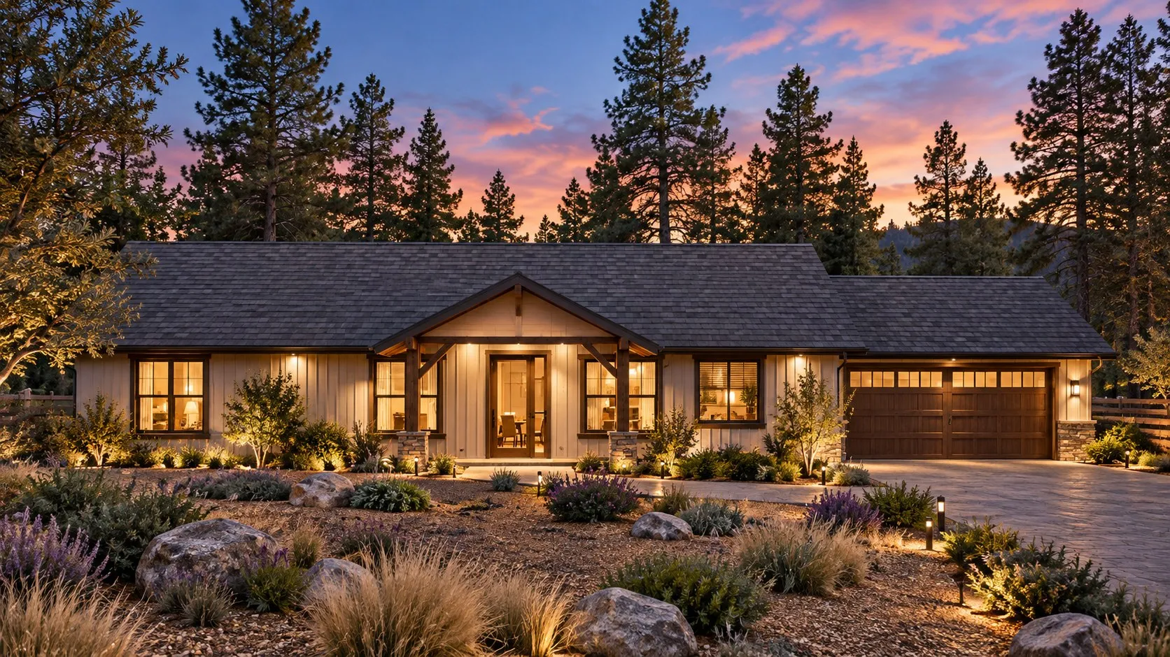 The Applegate semi-custom home plan — 2,030 sq ft exterior rendering