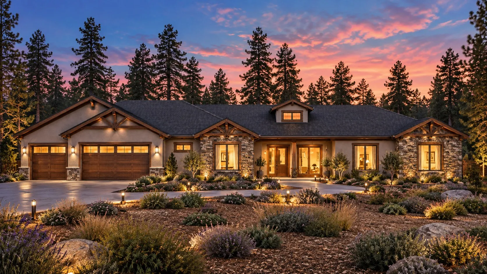 The El Dorado semi-custom home plan — 3,211 sq ft exterior rendering