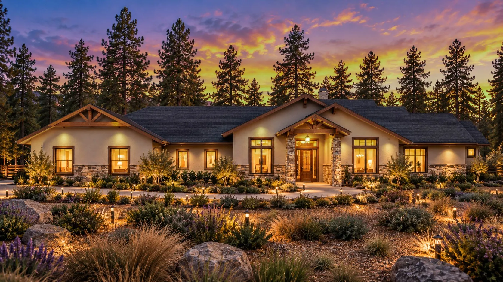 The Motherlode semi-custom home plan — 3,482 sq ft exterior rendering