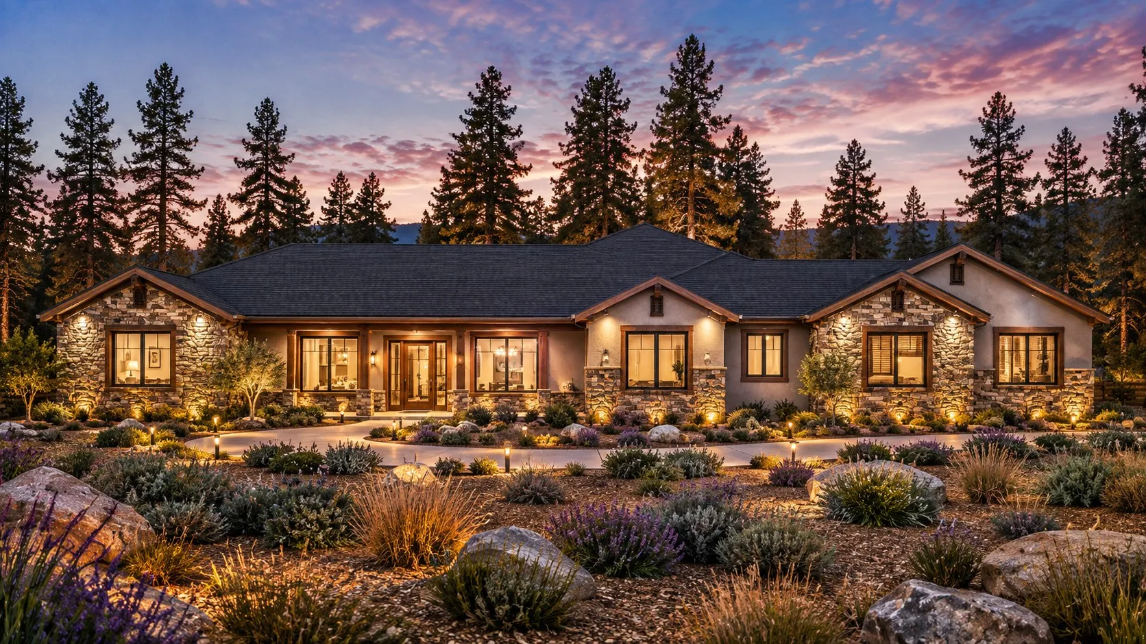 The Nevada semi-custom home plan — 2,817 sq ft exterior rendering